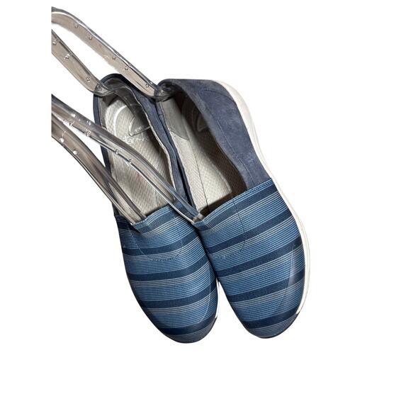 Dansko Women’s Harriet Blue Stripe Suede Canvas Slip On Shoe Sneaker Sz 38(US 7) - Picture 5 of 10